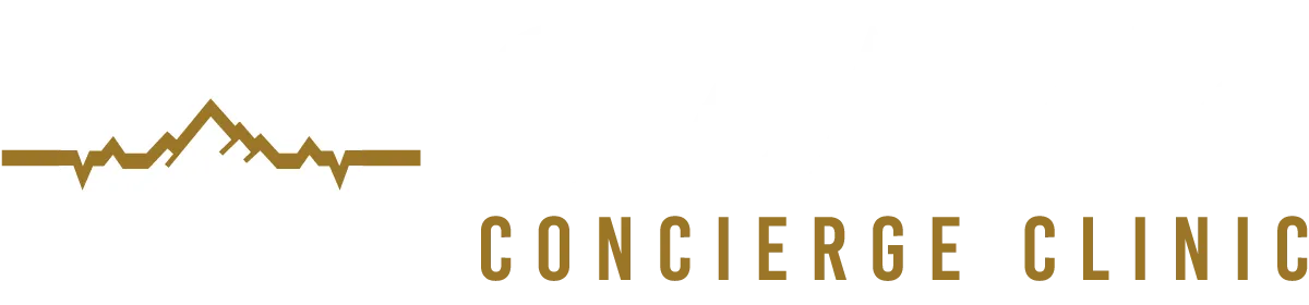 Ozark Concierge Clinic White and Gold Logo