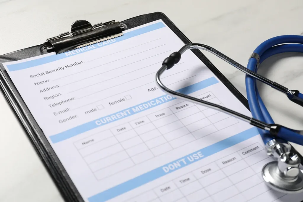 medical-record-form-with-stethoscope-on-clip-board